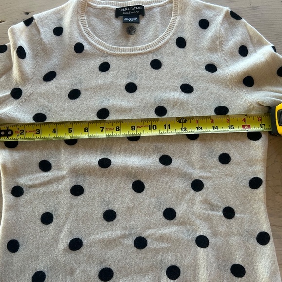 Lord & Taylor 100% Cashmere Sweater – Cream & Black - Picture 2 of 5